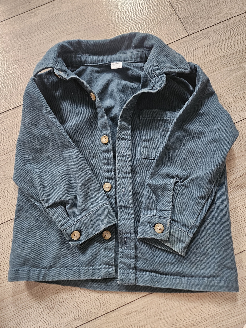 Rooooox Toddler Boys Blue Twill Button Down Jacket Shirt Size 3T 👔✨